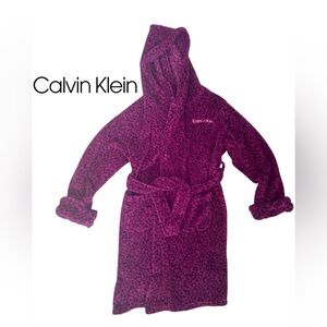 YOUTH ROBE CALVIN KLEIN PURPLE LEOPARD PRINT